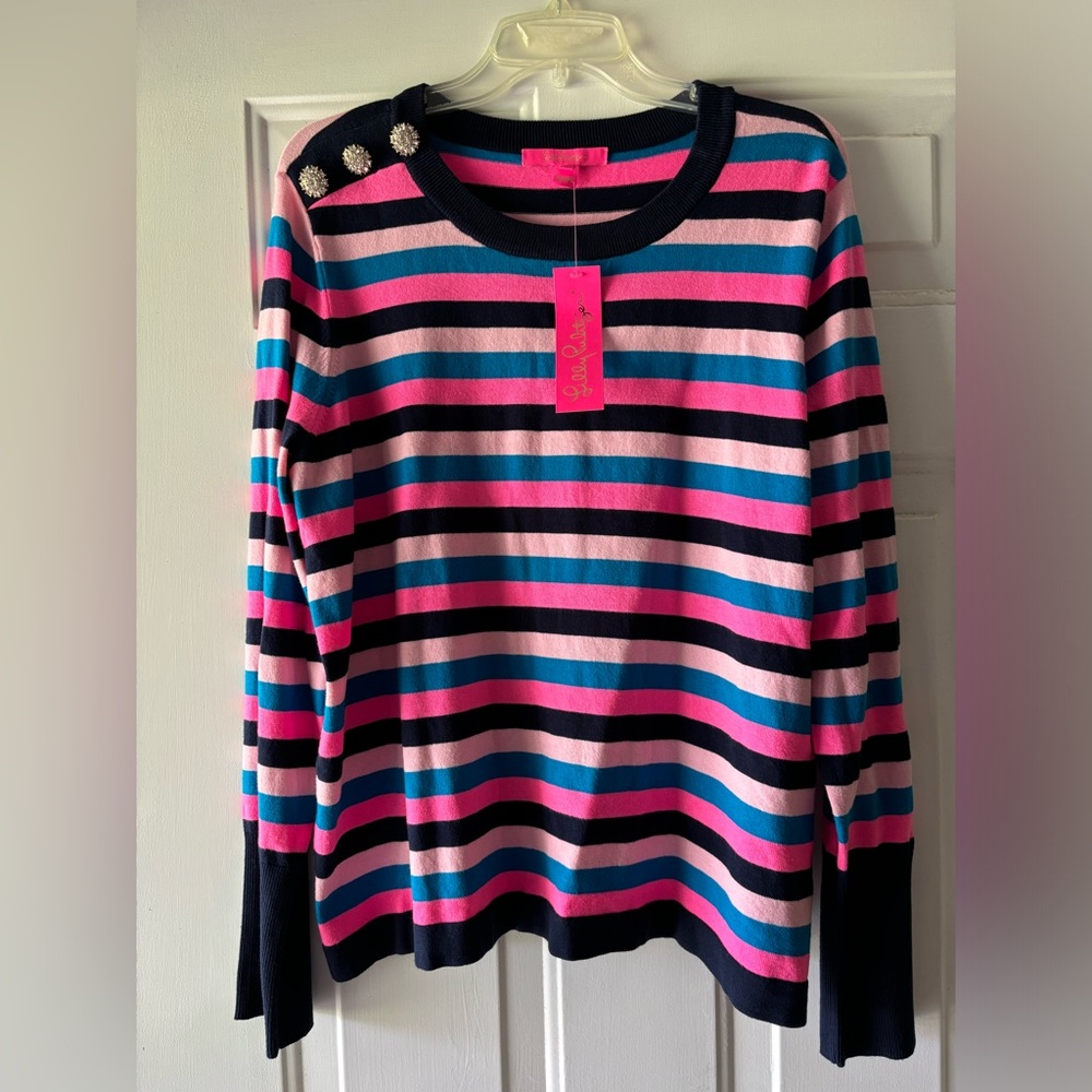 NWT LILLY PULITZER STRIPED SWEATER IN SIZE XL